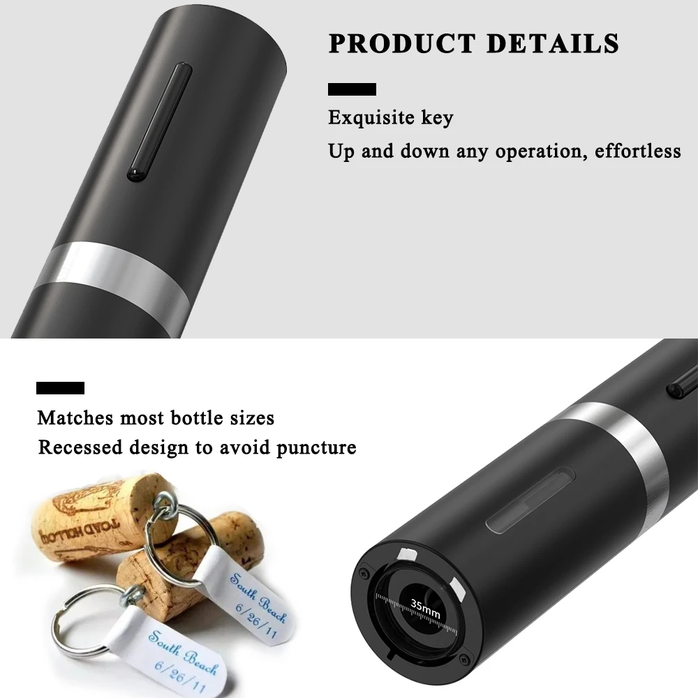 Rechargeable Base Electric Wine Opener with Storage Device Automatic Wine Corkscrew Kitchen Red Wine Bottle Opener Accessories