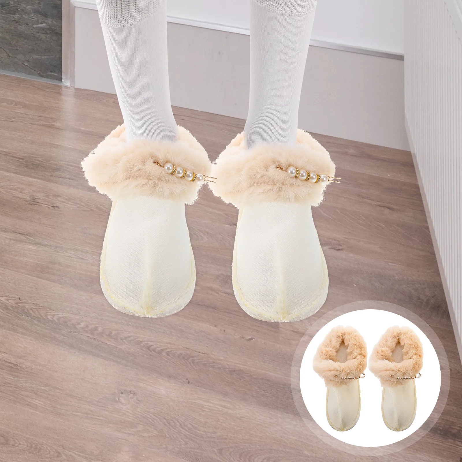 

1 Pair Detachable Winter Shoe Inserts Size 42-43 Hole Clog Liners Furry Warm Insoles Removable Inner Soles For Men Women Cozy