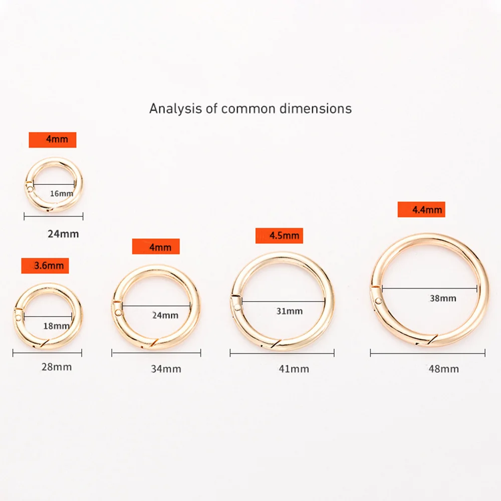 10 buah/20 buah Lot pegas logam pintu o-ring tas gesper logam gesper pegas gantungan kunci tas Diy Aksesori Perhiasan koper