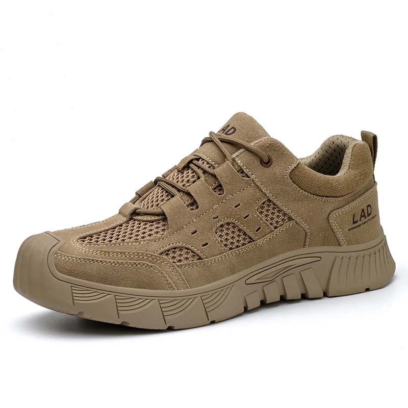 

men fashion breathable steel toe covers work shoes summer safety boots outdoors worker tooling security sneakers safe footwear