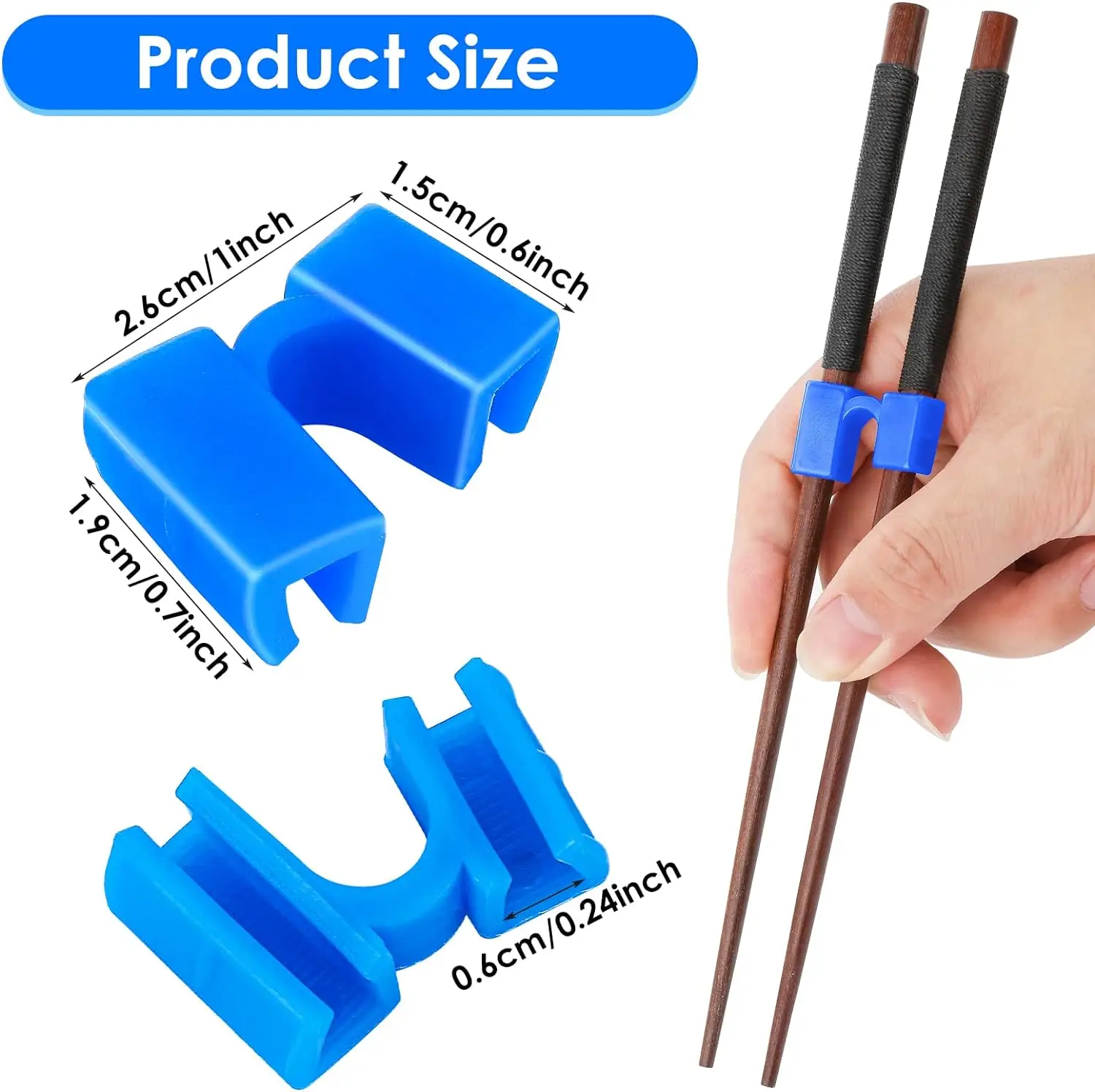 6PCS Reusable Training Chopsticks Helpers Right Left Handed Non-Slip Reusable and Replaceable for Adult Beginner Trainer Learner