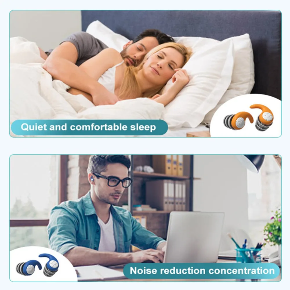 Ear Protector Swimming Earplugs Waterproof Noise Reduction Waterproof Ear Plug Three Layer Sound Blocking