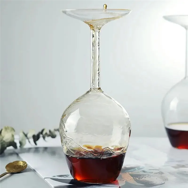 

AA01-14Fl Oz Upside Down Cocktail Glass Upside Down Martini Glass Wine Glass Unique Fun Upside Down Wine Glass Inverted 2Pcs