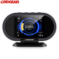 KONNWEI KW206 Obd 2 Automobile On-Board Computer OBD2 Car Scanner Fuel Consumption Water Temperature Gauge HUD Digital Display