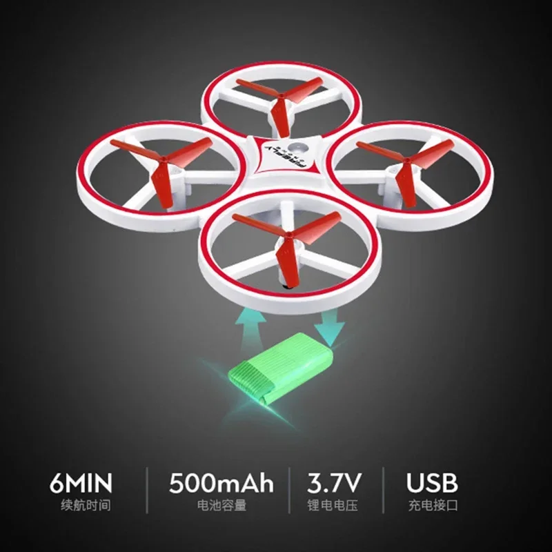 OVNI RC-Mini Dron de inducción para niños, reloj inteligente con gesto de detección remota, Control manual, mantenimiento de altitud