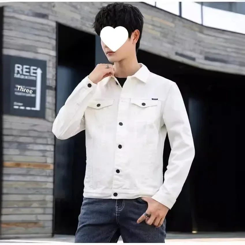 

Denim Jacket Men's Trendy Korean Style Loose Fit Pure Cotton Casual Wear Spring Season Working Uniform Youth Fashion