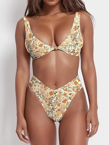 

Бикини с высокой талией, однотонное, минималистичное, элегантное европейское пляжное белье, сексуальный раздельный купальник для летнего отдыха