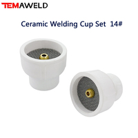 2Pcs 14# White Ceramic Nozzle Alumina Cup For WP9/20/17/18/26 Tig Welding Torch #10 Ceramic White TIG Welding Cup