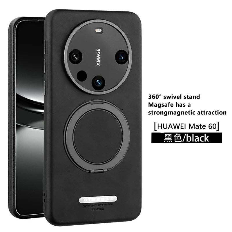 

Jinduka Case For Huawei Mate 70 60 Pro Magnetic Strong Suction Wireless Charging 360° Rotation Metal Bracket Soft Cover Shell