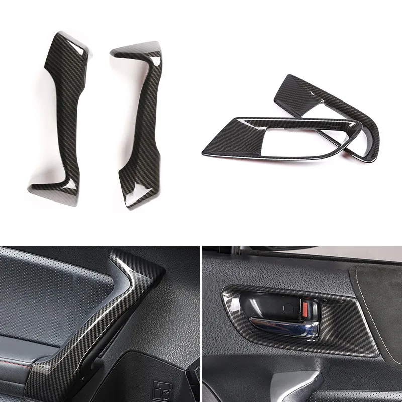 لتويوتا 86 سوبارو BRZ 2012 - 2020 ABS ألياف الكربون الملمس سيارة الباب الداخلي لوحة مقبض انتزاع الأبواب السلطانية الغطاء الواقي الكسوة
