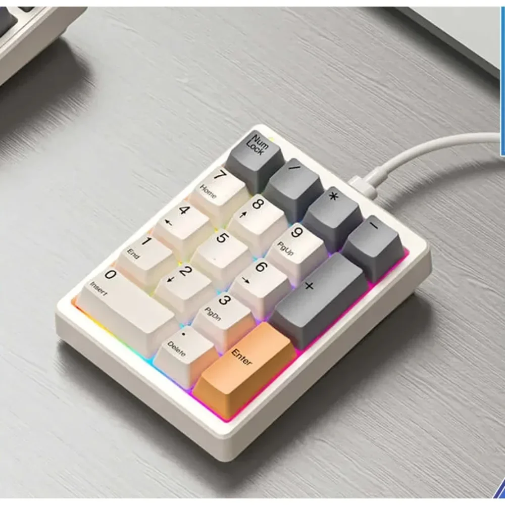 

MagicForce MF17 Num Keypad Мини-механическая клавиатура Белая RGB Маленькая и портативная проводная клавиатура для ПК, ноутбука, офиса, финансового банка, кассира