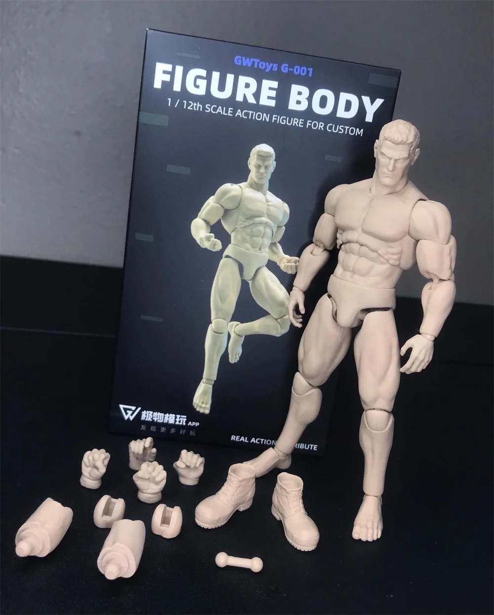 

GWToys G001 Scale 1/12 DIY Male Strong Muscle Super Flexible Action Figure Body Doll Model about 16cm for Custom Sketch Practice