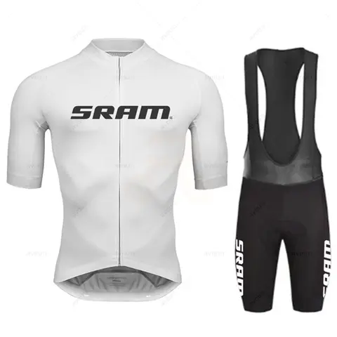 2023 Sram Cycling Jersey Sets Summer Short Sleeve Bicycle Breathable Men's MTB Bike Clothing Maillot Ropa Ciclismo Uniform Suit