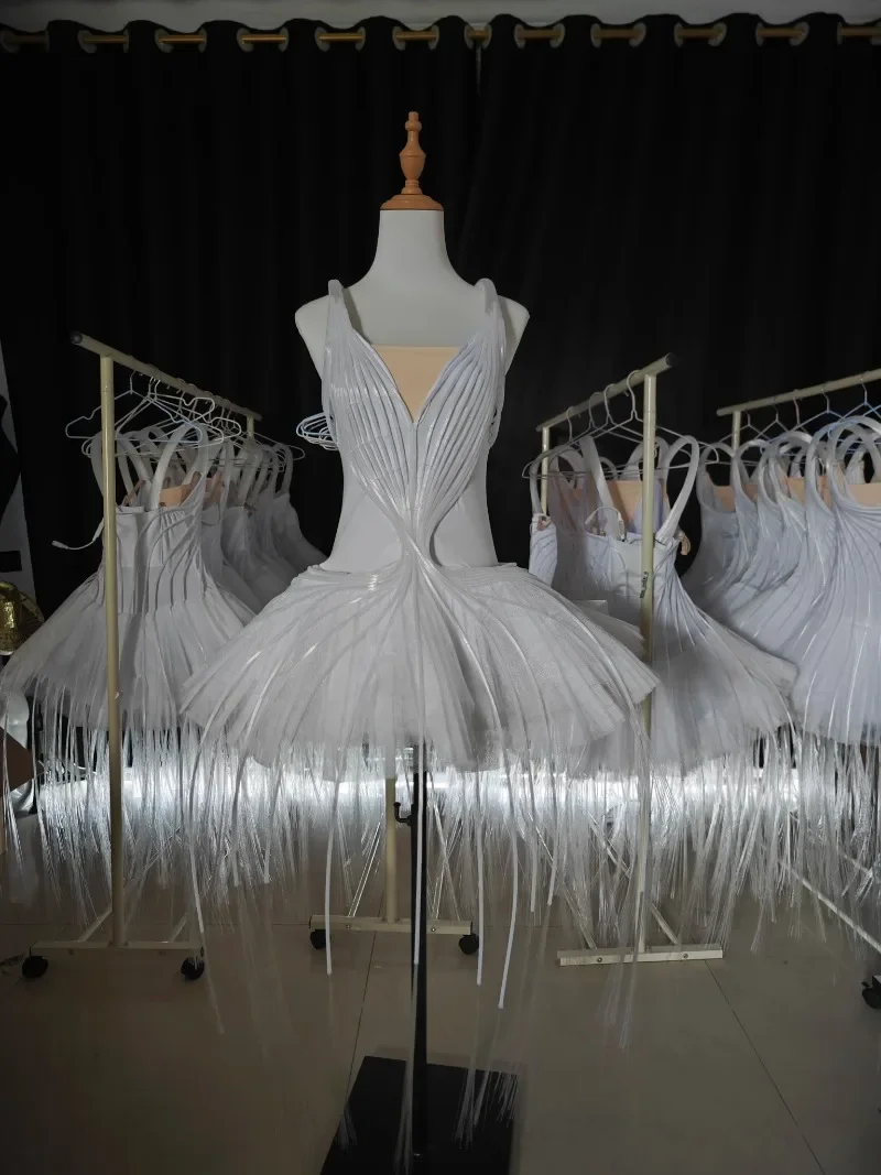 Светодиодные наряды, профессиональный балетный костюм для взрослых, лебединое озеро, блин, балерина, вечерние танцевальный костюм, балетное платье, оптоволоконный пульт дистанционного управления