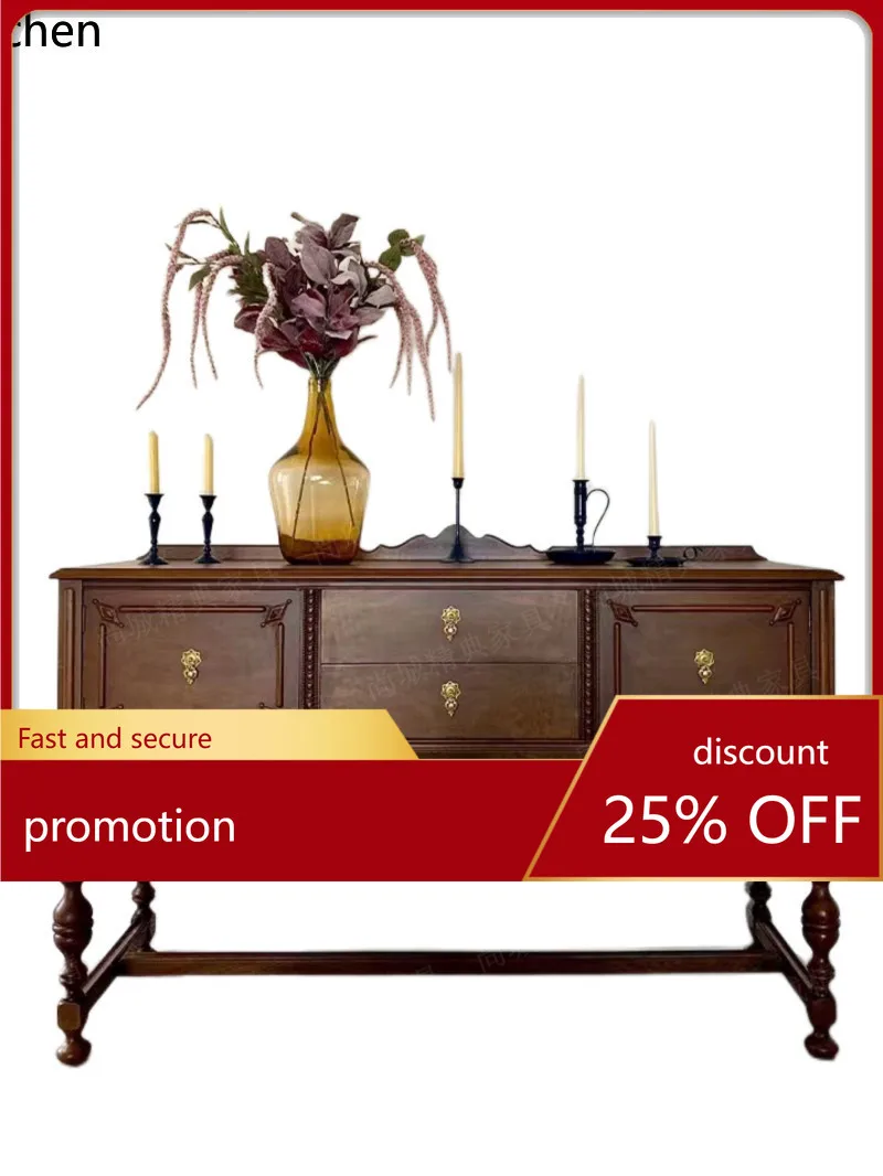 

CZ solid wood entryway cabinet, living room partition cabinet, wall-mounted integrated sideboard for small apartments