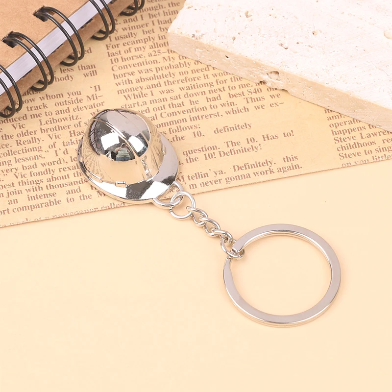 New Mini Metal Hard Hat Keychain Creative Simulation 3D Helmet Event Holiday Practical Gift Pendant Safety Protection