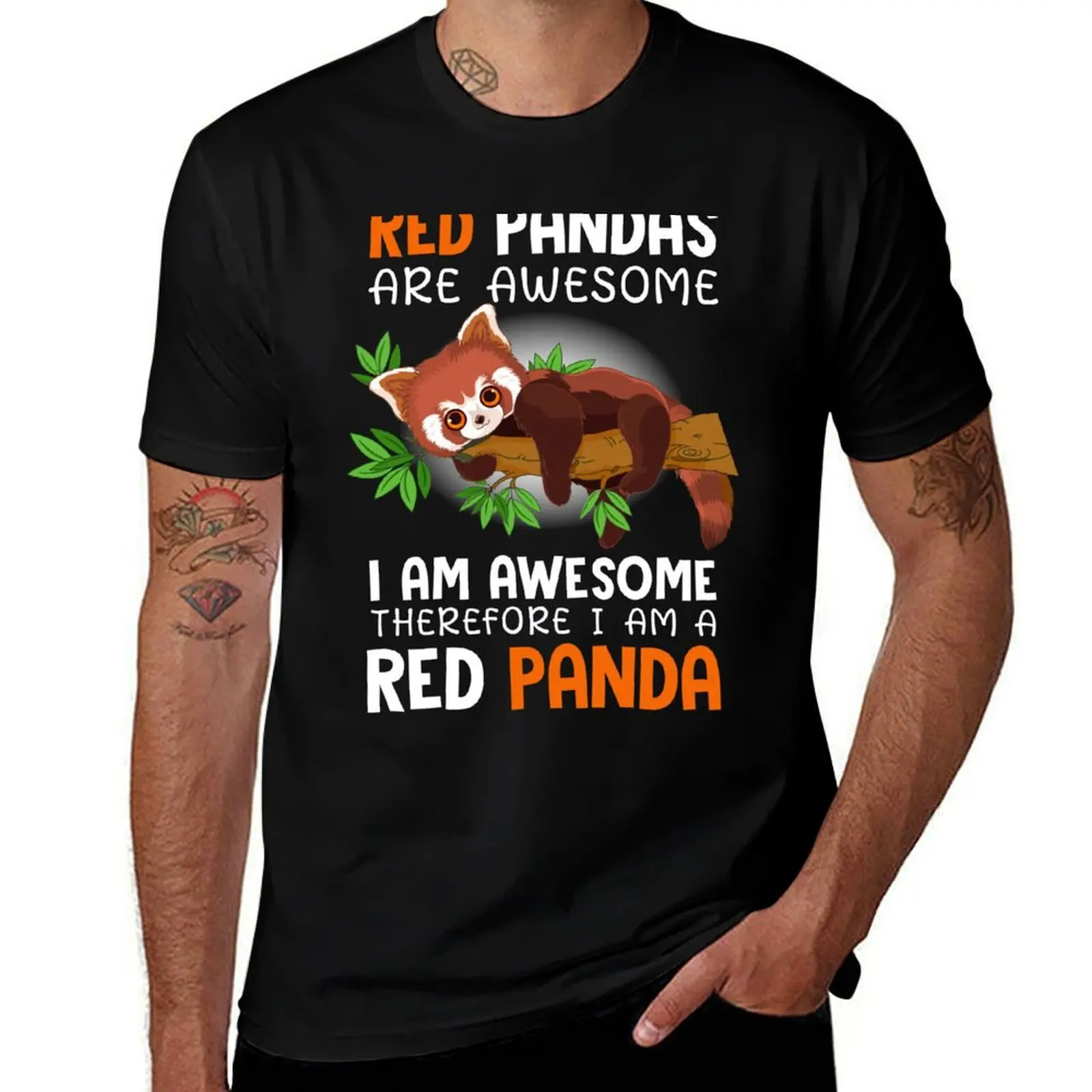 

Red Pandas are Awesome I Am Awesome Therefore I am a Red Panda T-Shirt blue archive kawaii clothes T-shirts for men cotton