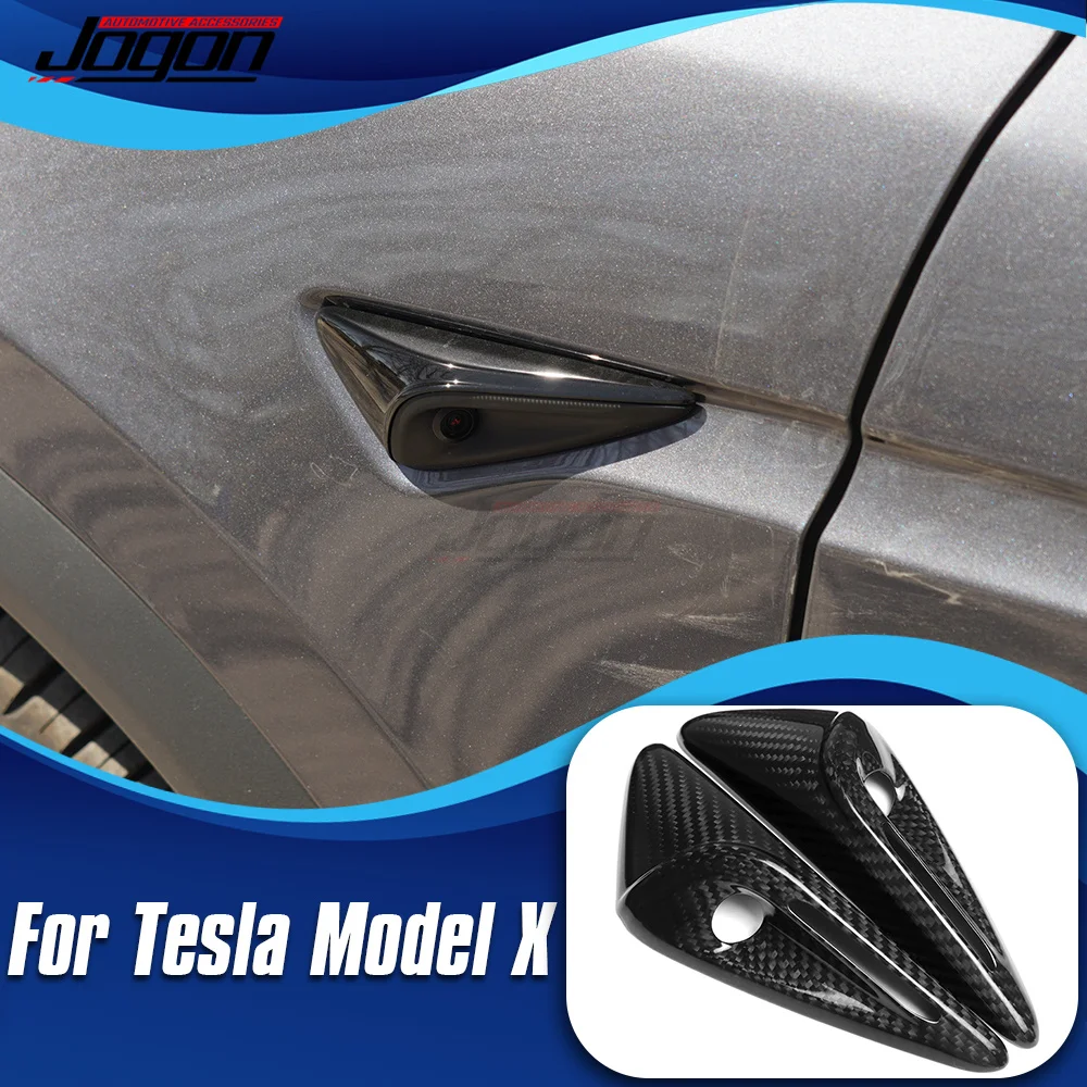 

Dry Carbon Fiber Car Side Camera Cover For Tesla Model X 2023 Accessories Car Side Camera Protection Cover Decorative Frame