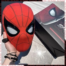 Spiderman Headgear Mask Cosplay Moving Eyes Electronic Mask Spider Man Remote Control Elastic Toys Adults Boy Hallowmas Gift