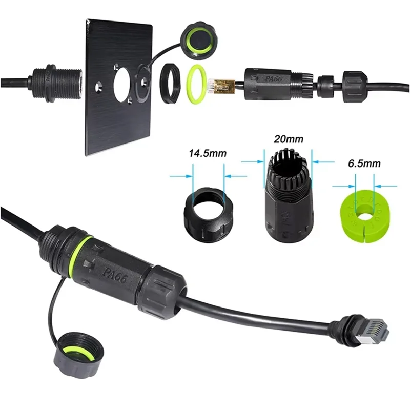 Kabel Jaringan Ringkas Untuk Adaptor Ethernet Starlink Gen3 Untuk Starlink Mini Ke Coupler RJ45 Tahan Air IP68 Untuk Dish Dan Router