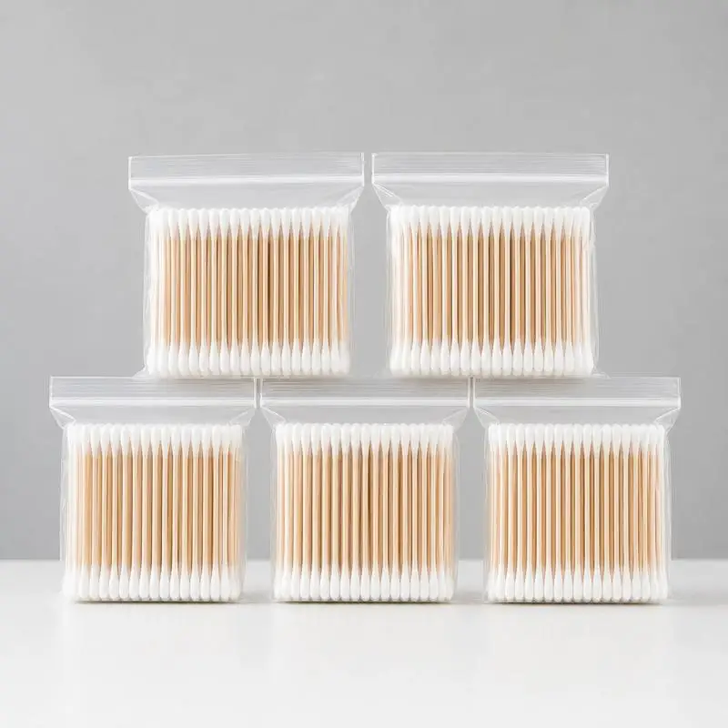 Bamboo Wood Stick Double Headed Multifunctional Cotton Swab Disposable Sanitary Cotton Swab Makeup Remover Cotton Swab