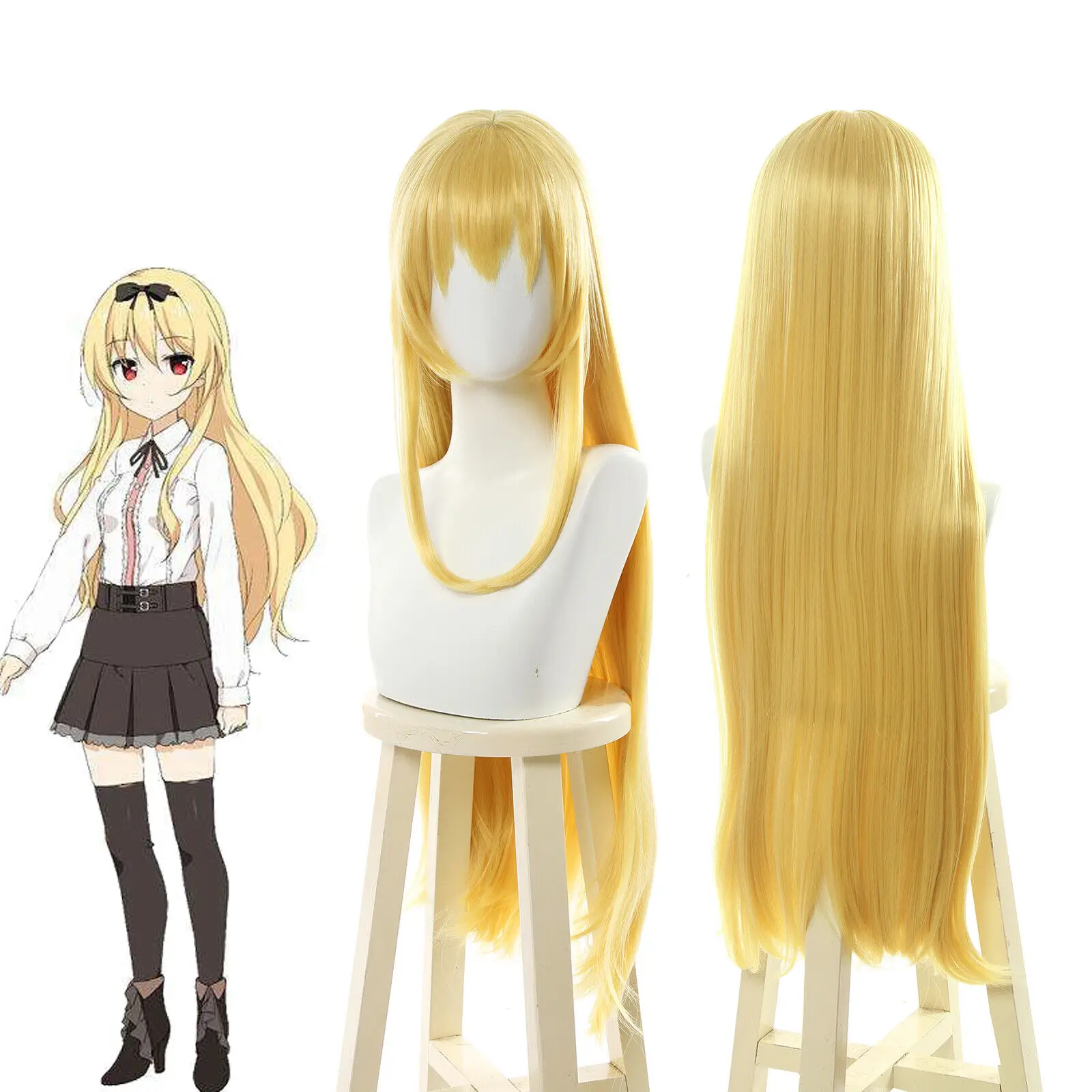 [In Stock]From Commonplace to World's Strongest Yue Cosplay Wig Gold Blonde Hair