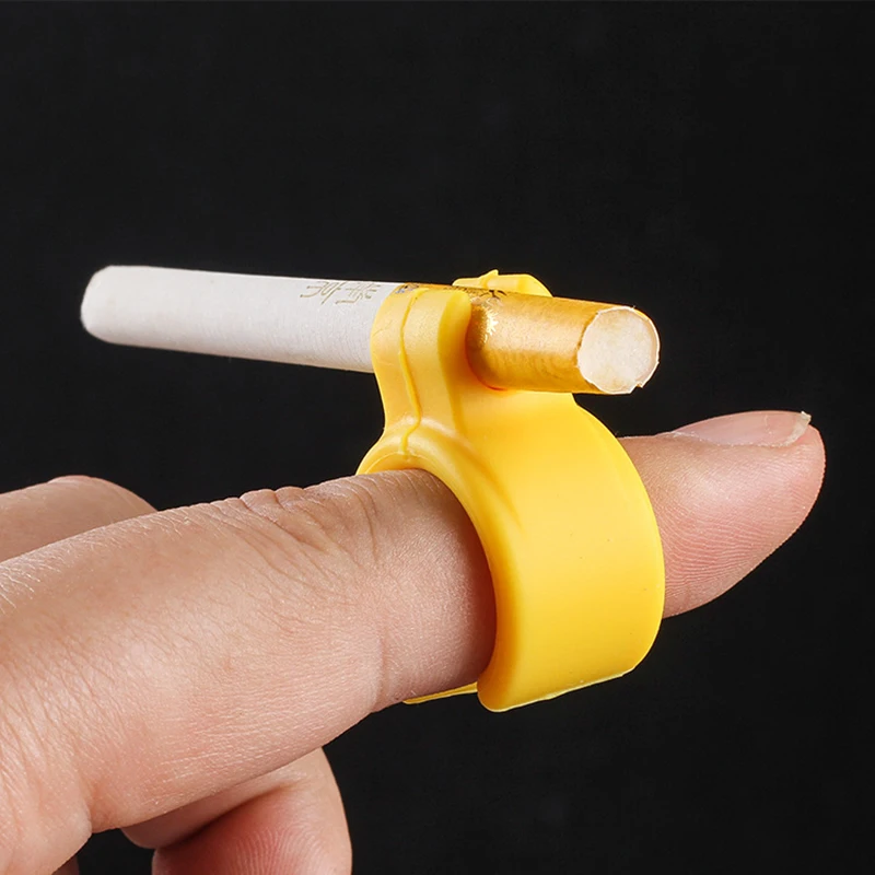 Cigarette Holder Ring Easy to Smoke Tool Drive and Use Cell Phone Cool Soft Silicone Smoking Finger Rings Comfortable Wearing