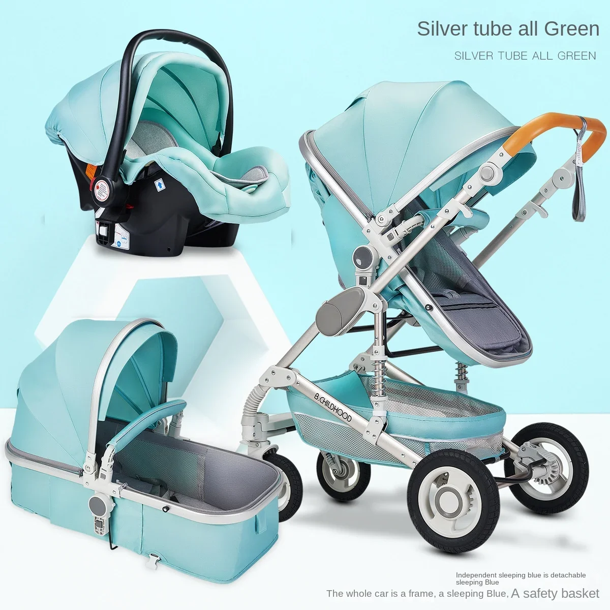 Baby Stroller High Landscape Lightweight Folding Multifunctional Newborn Travel Stroller Two-way Seat Four Wheel Stroller