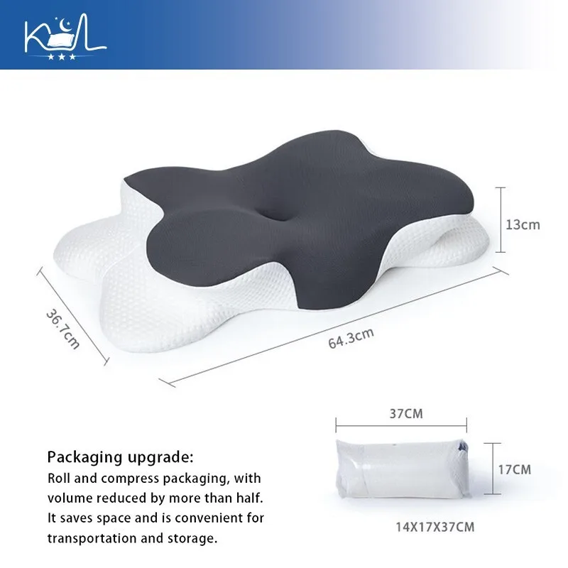 

Подушка из пены с эффектом памяти в форме бабочки для комфортного сна на боку и улучшения сна, с эргономичной поддержкой шеи