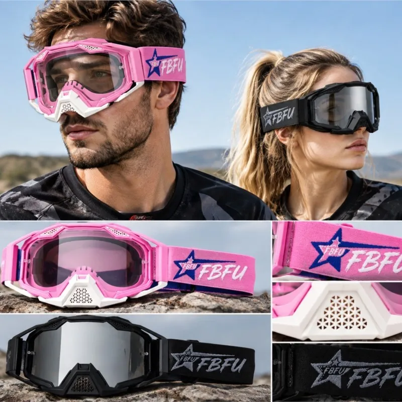 Adjustable Elastic Band Sports Goggles, Dustproof Wind Resistant Eyewear for Offroad and Ski Activities