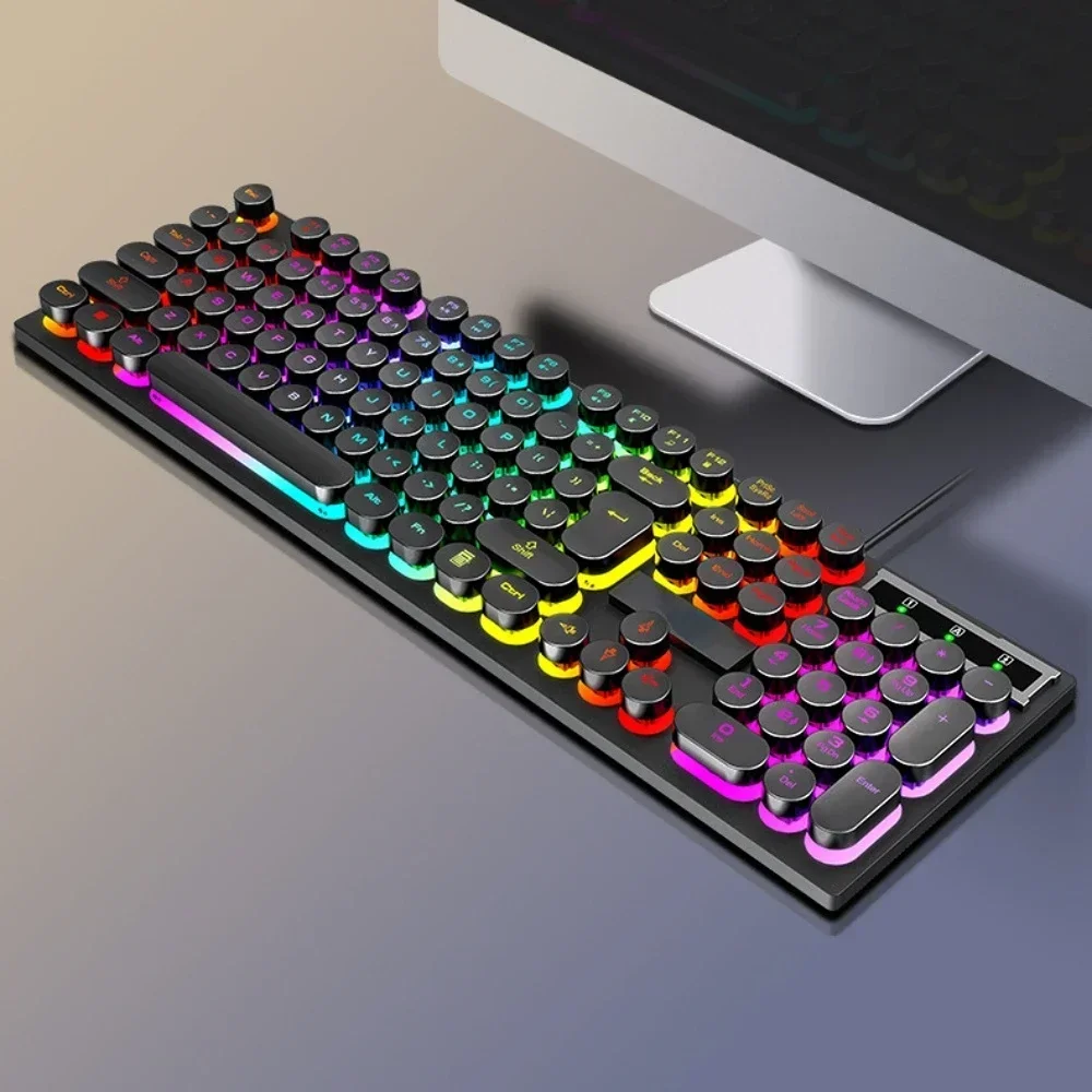 

RGB Gaming Mechanical Keyboard USB Wired 104 Keys Keyboard Backlit Black Red Blue Light for Computer Laptop Pro Gamer Keyboard