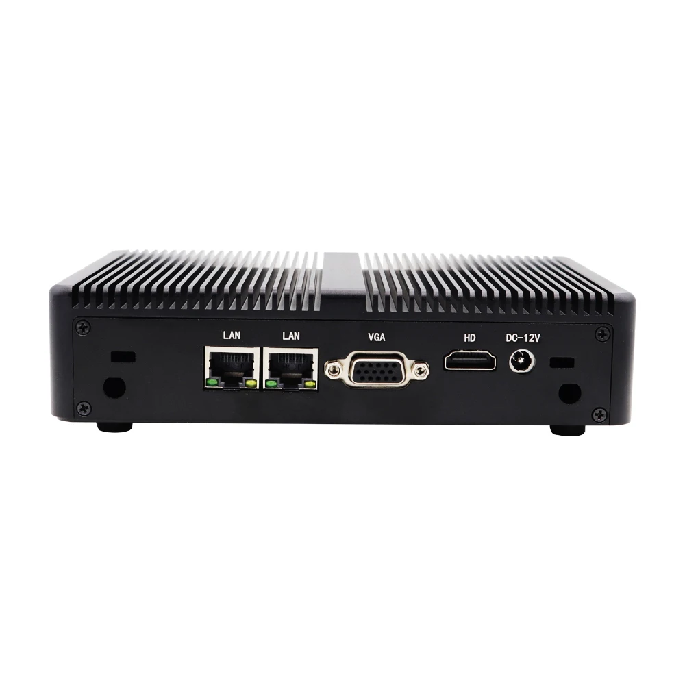 Yohirs billig mini pc intel celeron j1800 j1900 j4125 2 * lan 2 * db9 com lüfter los embeded Industrie computer hd vga wifi