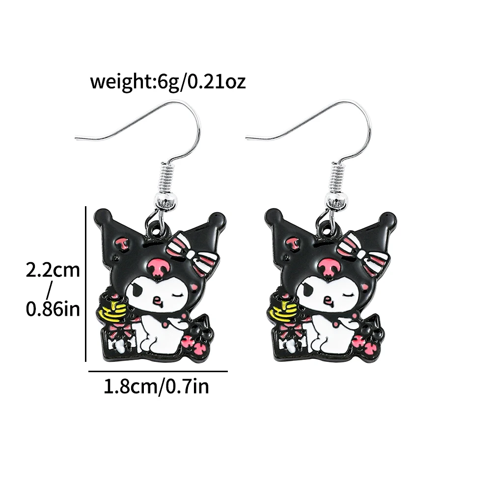 Sanrio Cartoon Earrings for Friends, Cute Kuromi Ear Studs, Birthday Party Jewelry Accessories, Funny Gifts, Fashion