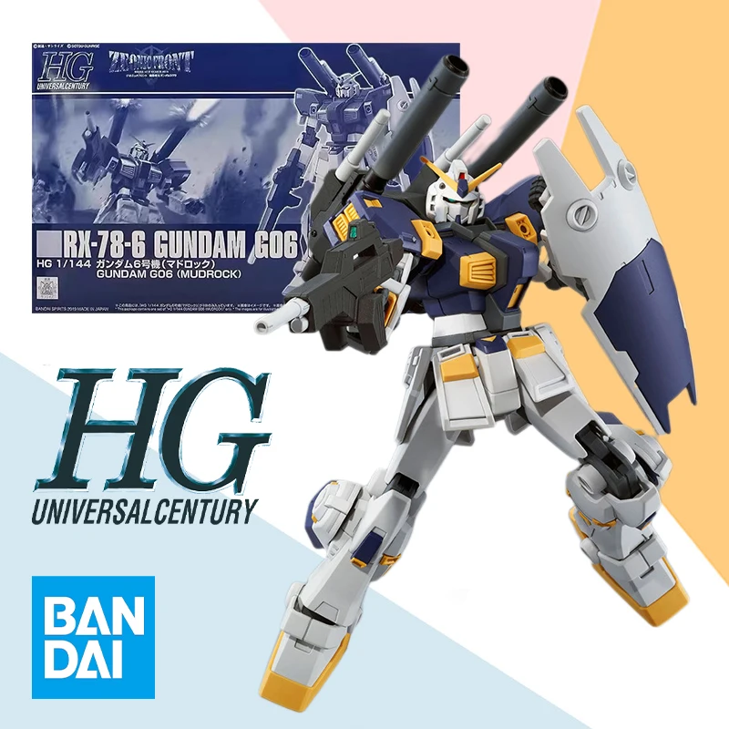 В наличии Bandai HG 1/144 RX 78 6 GUNDAM GO6 MUDROCK Аниме Фигурка в сборе Оригинальные наборы моделей Игрушка в подарок для детей