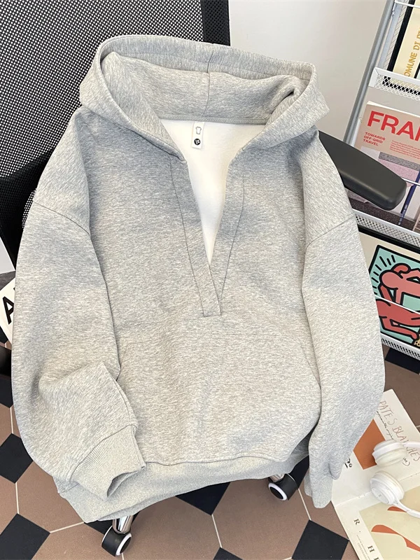 

Loose Fit American Sle Men's Hoodie Sweatirt V-Ne Spring Autumn Casual Comfortable Warmth Daily Wear Streetwear