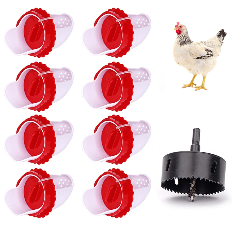 

New Automatic Gravity Chicken Duck Feeder Kit Rainproof Poultry Feeder For Feed Buckets Barrel Drum Trough Reduce Spillage Mess