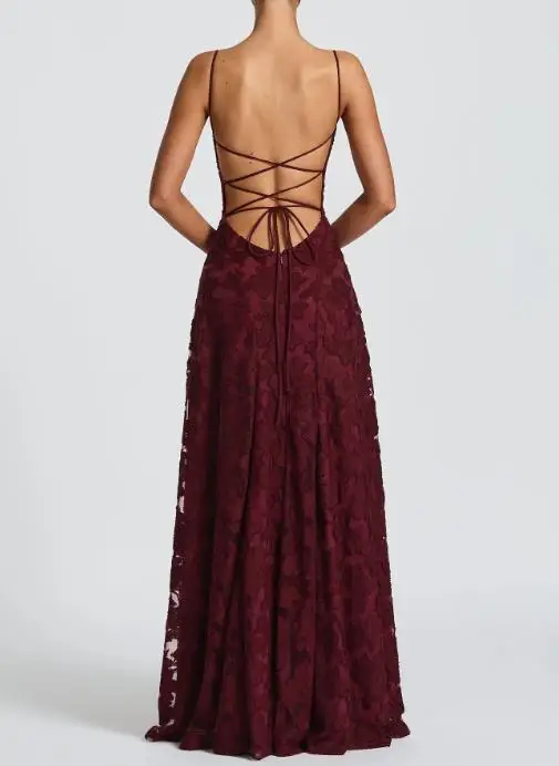 

2025 Sexy and Elegant Style Suspender High Waisted Long Skirt, Low Cut Square Neckline, Waist Cinching A-Line Suspender Dress
