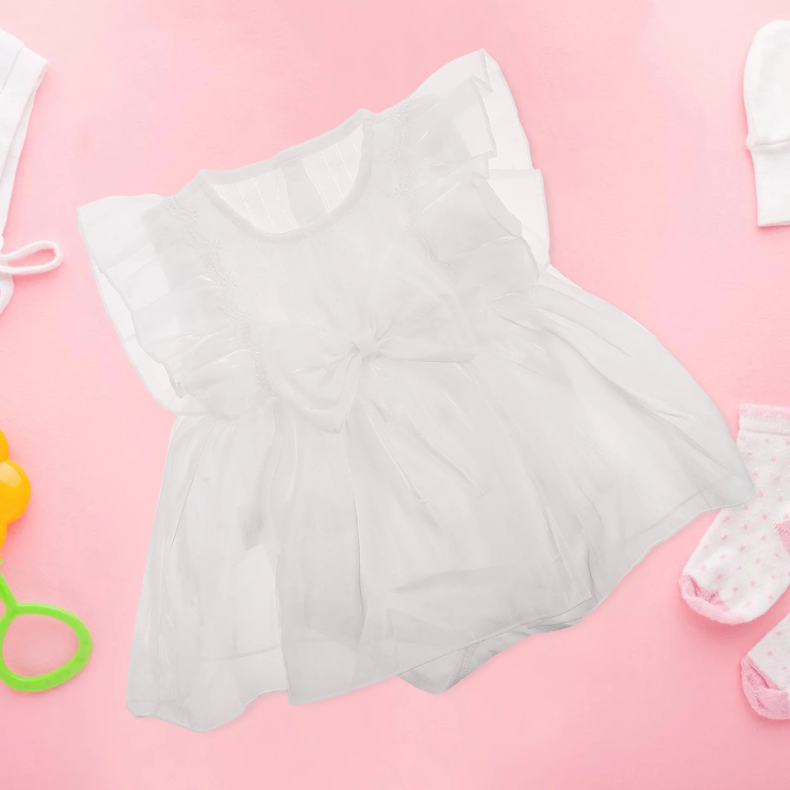 

1Set Baby Girl Newborn Romper Dress One-Piece Outfit for 3-6 Month Toddler Baby Shower White Headband