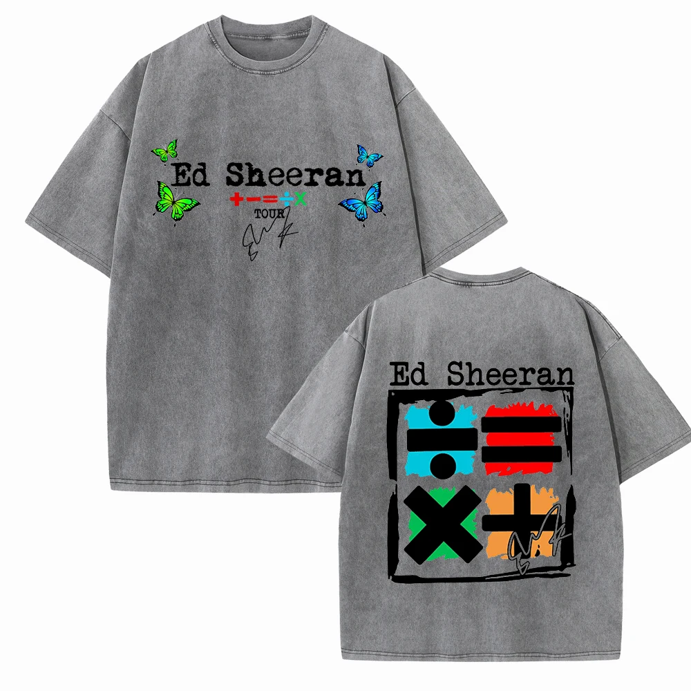 Ed Sheeran Mathematics 2024 Tour Shirts Harajuku Vintage O-Neck Short Sleeve Cotton Man Woman T-Shirts Gift Tops