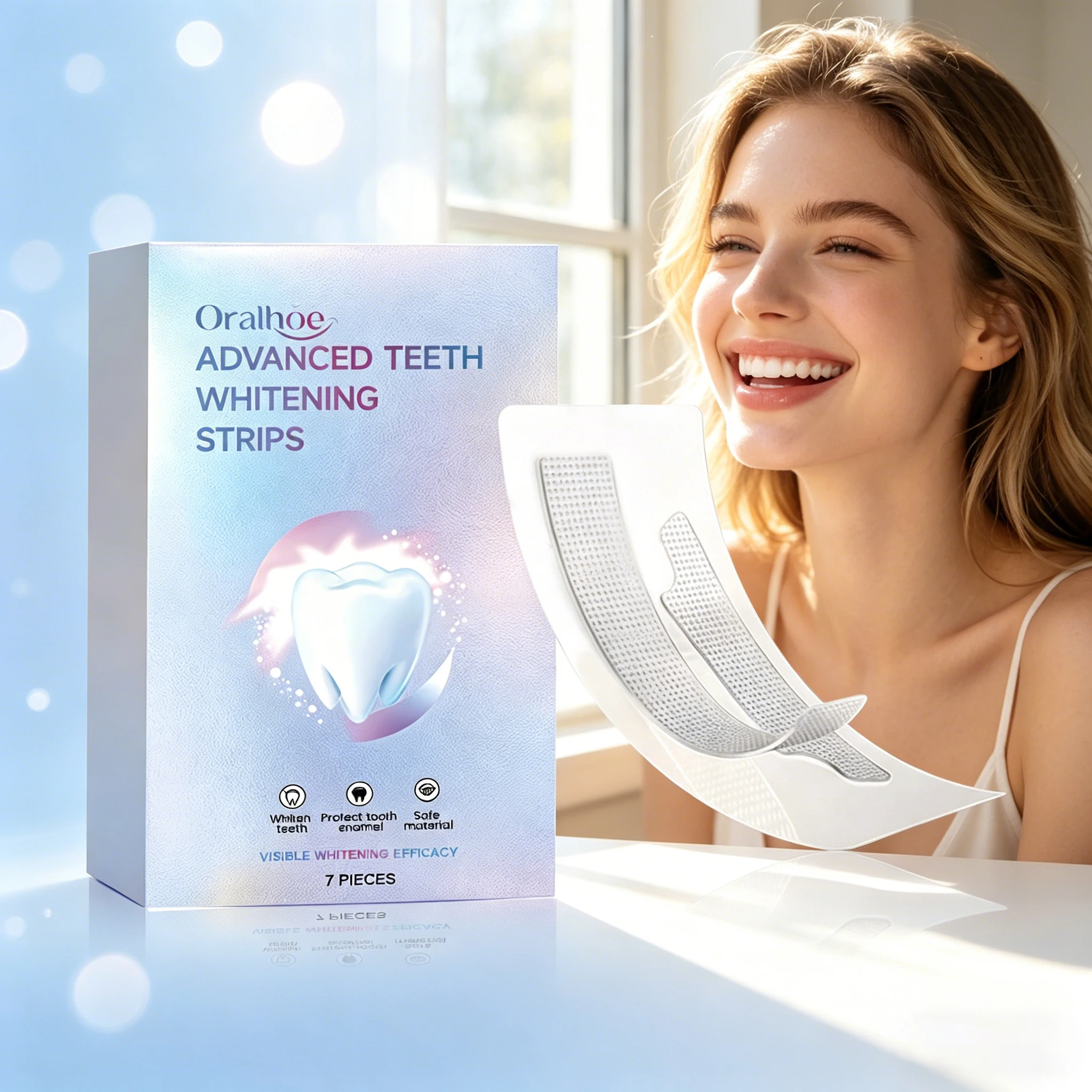 

ORALHOE 7 шт. отбеливающие полоски для удаления налета и пятен, для гигиены полости рта, отбеливания зубов, освежения дыхания, ухода за зубами