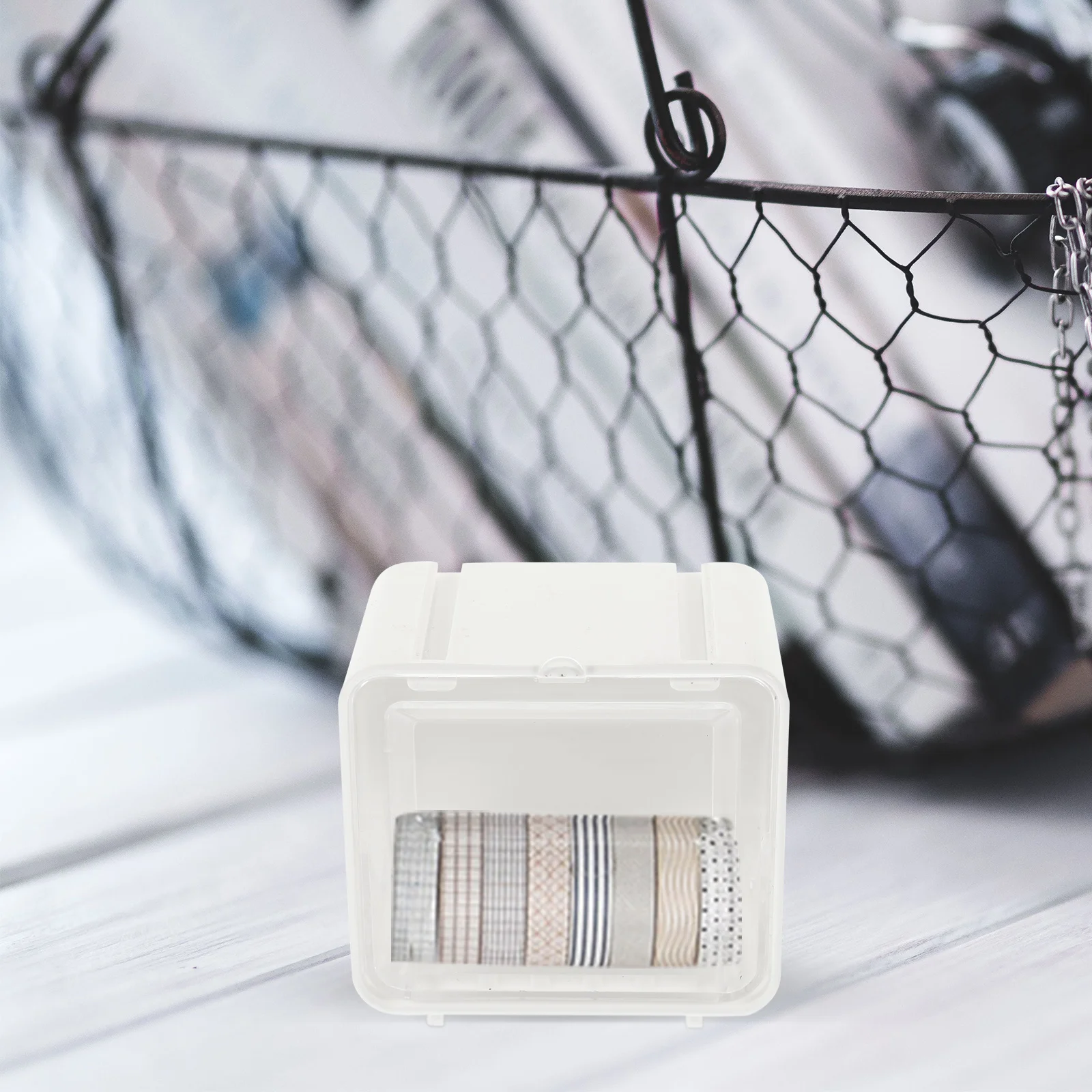 Mini Storage Box Desktop Tape Holder Washi Container Sticker PP Material Safe Craftsmanship Lightweight Clean