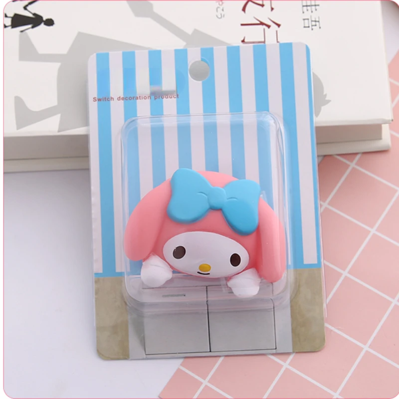 Hello Kitty Switch Sticker Creative Home Bedroom Cute Switch Sticker Wall Socket Cover Plate Decorative Sticker Protective Cover