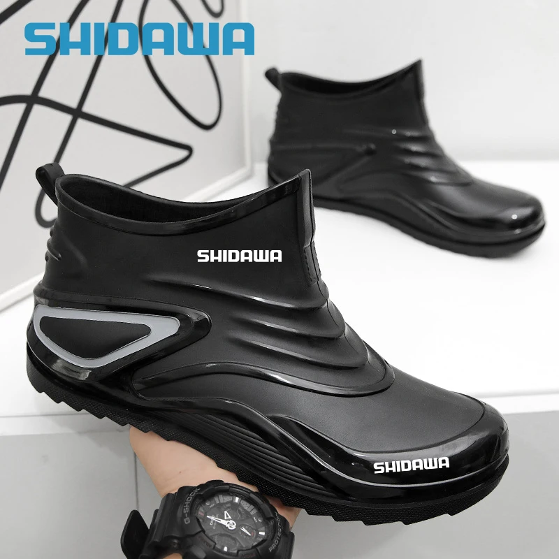 2024 Summer Short Tube Fishing Boots Fashion Riding Shoes Men Outdoor Casual Sports Anti-slip Hiking Shoes Waterproof Rain Boots