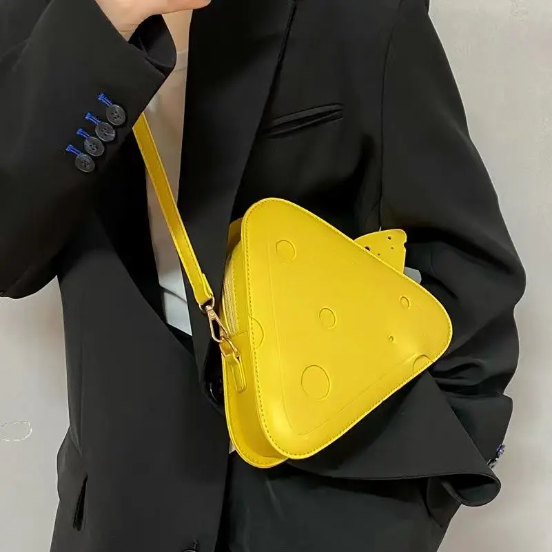 Cartoon Yellow Cheese Shape Handbag Shoulder Bag Fashion Women Party Cosplay Bag