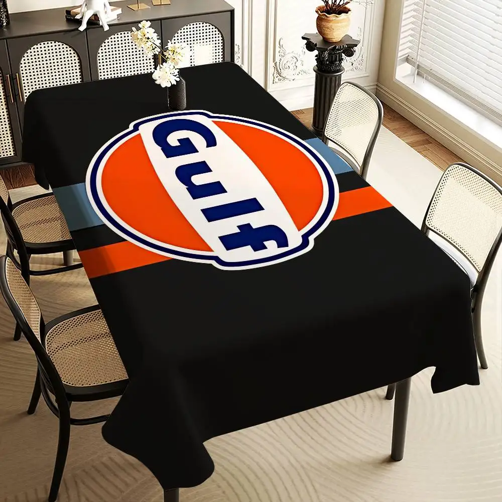 

Водонепроницаемая прямоугольная скатерть с логотипом G-Gulf Racing Car, декор для дома, декор для столовой, многоразовая скатерть, товары для вечеринок