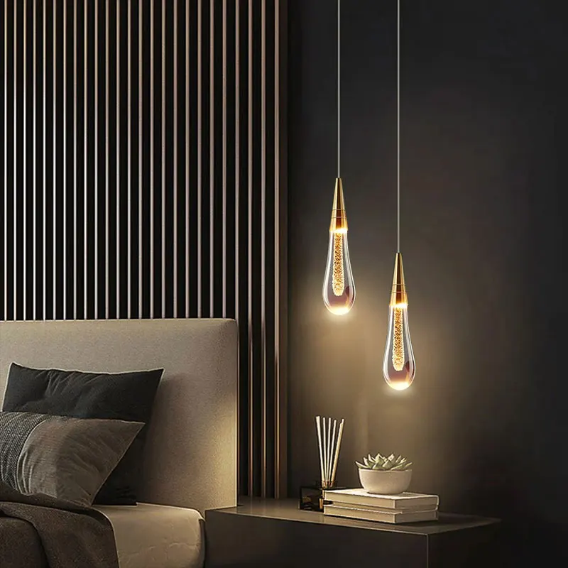 Modern LED Pendant Lights Bedroom Living Room Crystal Light Hanging Chandelier Restaurant Lighting Led Pendant Lamps Home Decor