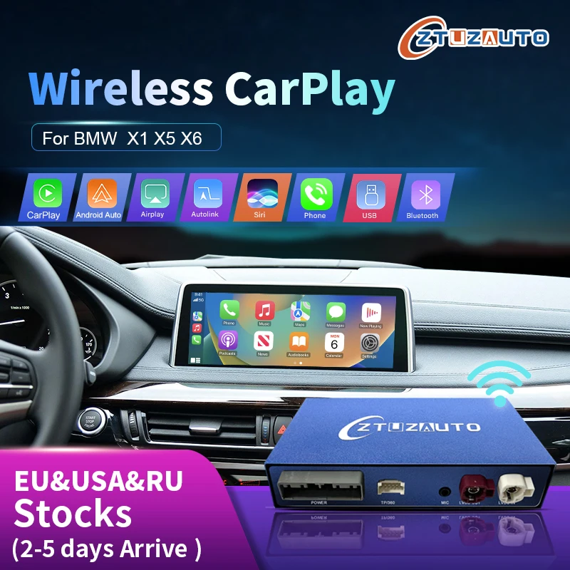 

Wireless CarPlay for BMW X5 F15 X6 F16 X1 F48 NBT/EVO System 2014-2020, with Android Mirror Link AirPlay Autolink Navi Functions