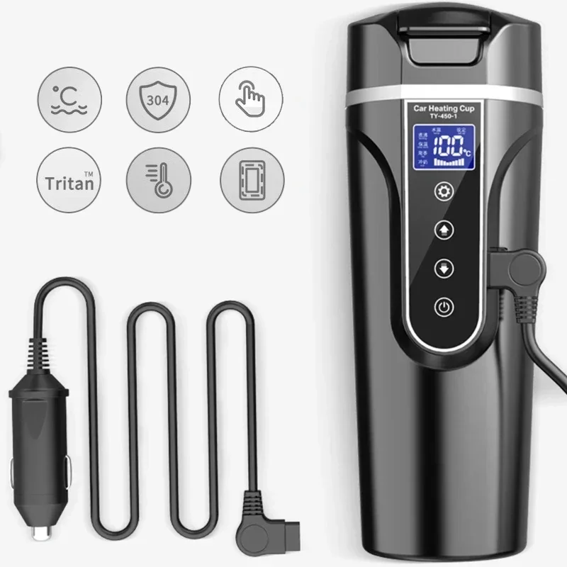 R31 450 мл автомобильная чашка с подогревом 12 В/24 В портативный электрический чайник умный сенсорный экран термокружка регулируемая температура автомобильная кружка с подогревом