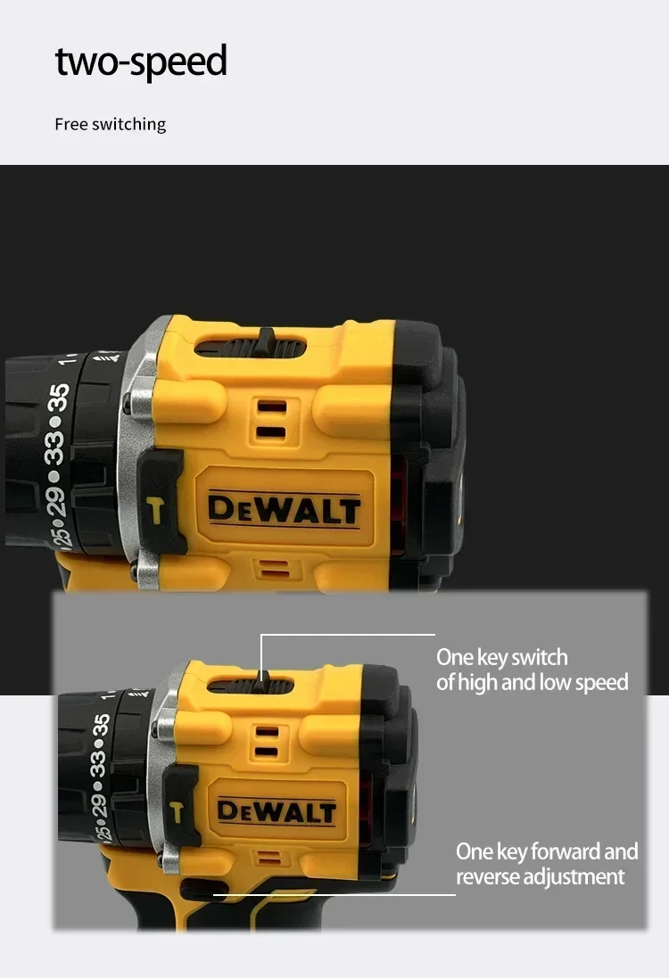 DEWALT DCD805 Brushless compact percussion drill electric drill ，rechargeable lithium electric multi-function drill