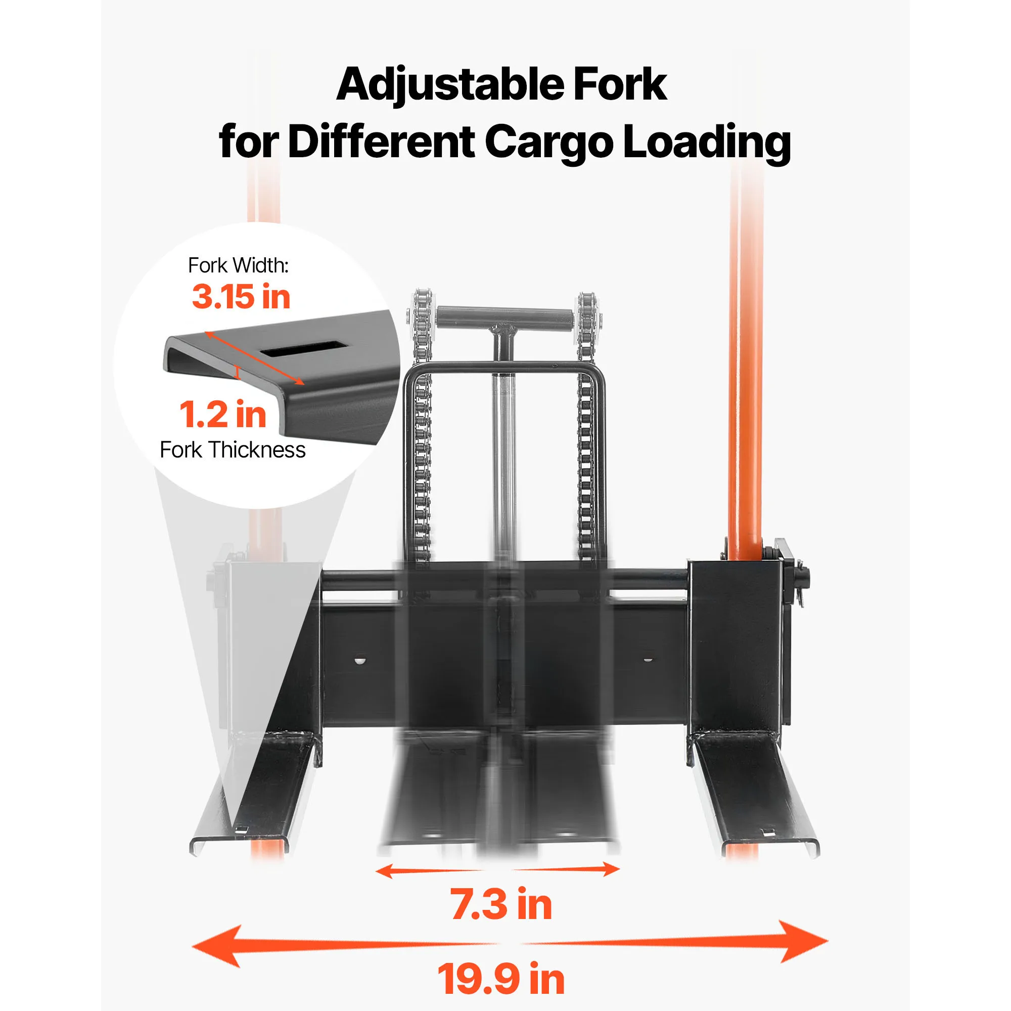 SucceBuy 450Lbs Hydraulisch Materiaal Lift Lier Stapelaar met Vork Lift Tafel 35in/40in Max Hefhoogte Pallet Truck Dolly